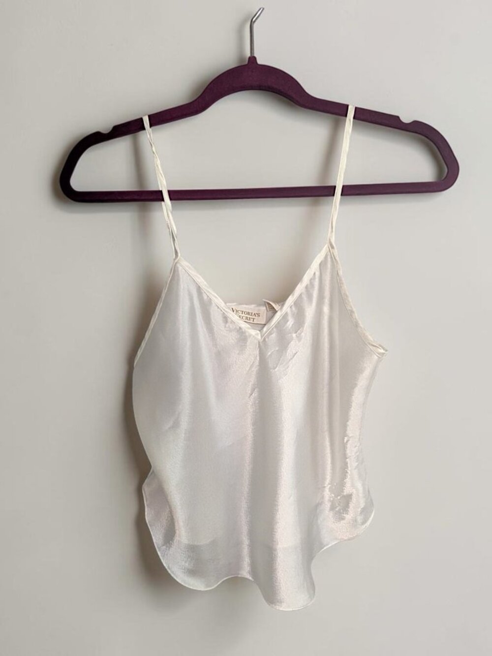 Victorias Secret VTG 90's Golden Label fairy boho white pearlescent slip cami S